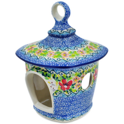 Polish Pottery Birdhouse 9&quot; Petal Dance UNIKAT