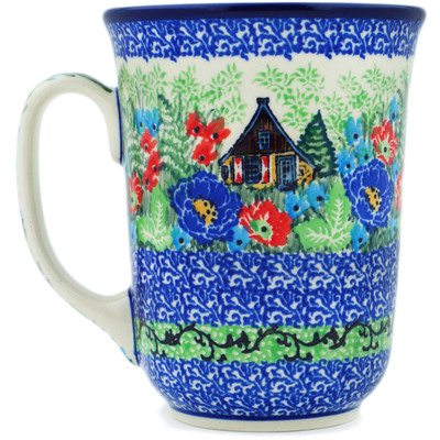 Polish Pottery Bistro Mug Autumn Chalet UNIKAT