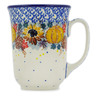 Polish Pottery Bistro Mug Autumn Falling Leaves UNIKAT