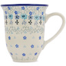 Polish Pottery Bistro Mug Baby Blue Garden