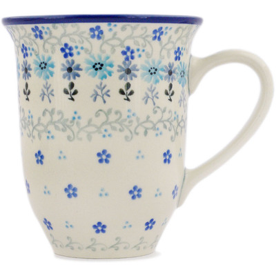Polish Pottery Bistro Mug Baby Blue Garden
