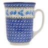 Polish Pottery Bistro Mug Berry Blue Wreath