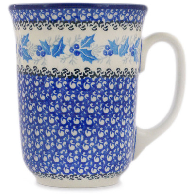 Polish Pottery Bistro Mug Berry Blue Wreath