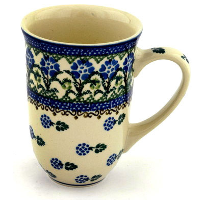 Polish Pottery Bistro Mug Blackberry Blooms