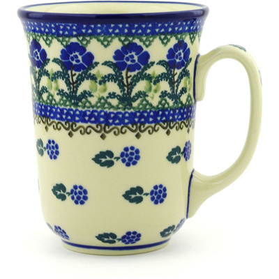 Polish Pottery Bistro Mug Blackberry Blooms