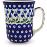 Polish Pottery Bistro Mug Bleeding Heart Peacock