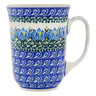 Polish Pottery Bistro Mug Blue Blooms