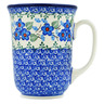 Polish Pottery Bistro Mug Blue Blossom