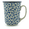 Polish Pottery Bistro Mug Blue Confetti