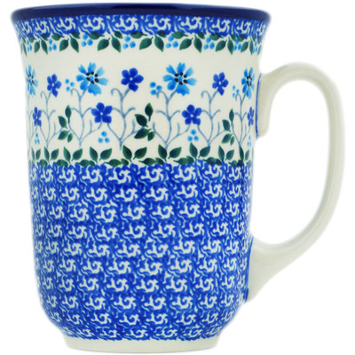 Polish Pottery Bistro Mug Blue Fascination
