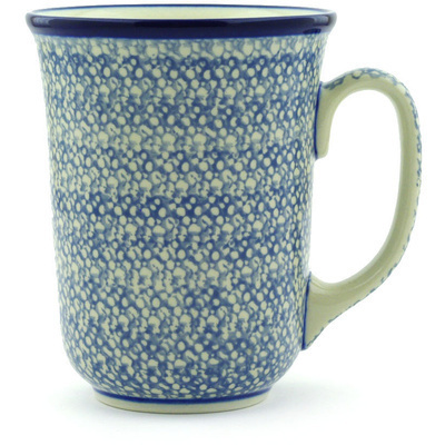 Polish Pottery Bistro Mug Blue Frenzy