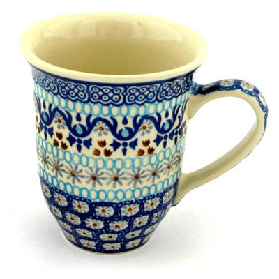 Polish Pottery Bistro Mug Blue Ice
