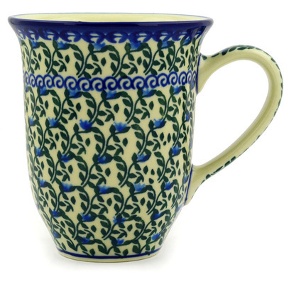 Polish Pottery Bistro Mug Blue Ivy