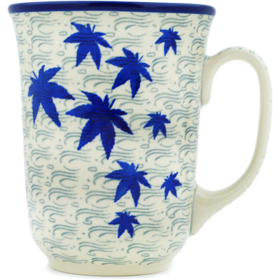 Polish Pottery Bistro Mug Blue Maple River