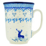 Polish Pottery Bistro Mug Blue Mistic Winter