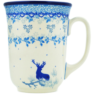 Polish Pottery Bistro Mug Blue Mistic Winter