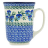 Polish Pottery Bistro Mug Blue Pansy