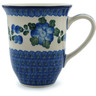Polish Pottery Bistro Mug Blue Poppies