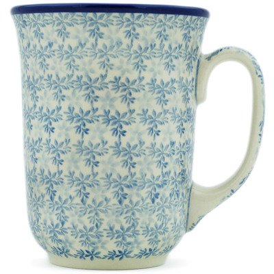 Polish Pottery Bistro Mug Blue Water Lily
