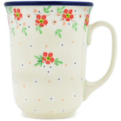 Polish Pottery Bistro Mug Blushing Blooms