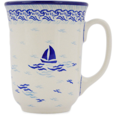 Polish Pottery Bistro Mug Boat-iful