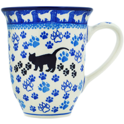 Polish Pottery Bistro Mug Boo Boo Kitty Paws