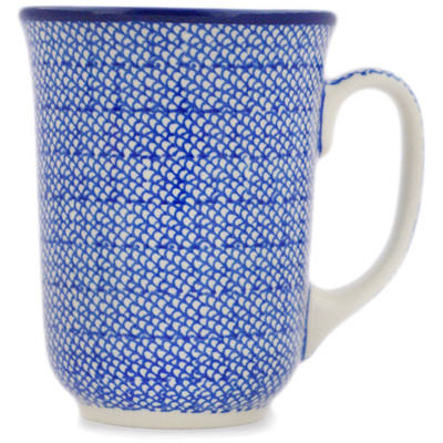 Polish Pottery Bistro Mug Cobalt Mesh