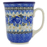 Polish Pottery Bistro Mug Cobalt Rose Chain UNIKAT