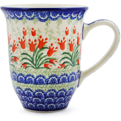 Polish Pottery Bistro Mug Crimson Bells