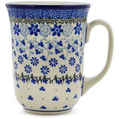 Polish Pottery Bistro Mug Daisy Blues