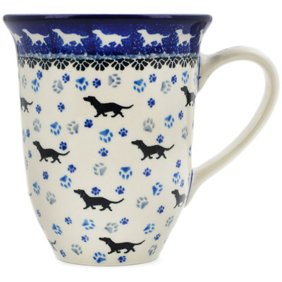 Polish Pottery Bistro Mug Dancing Dachshunds