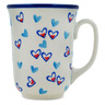 Polish Pottery Bistro Mug Dancing Hearts