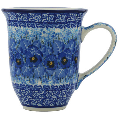 Polish Pottery Bistro Mug Deep Winter UNIKAT