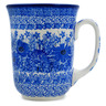 Polish Pottery Bistro Mug Dreams In Blue UNIKAT