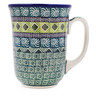 Polish Pottery Bistro Mug Emerald Mosaic