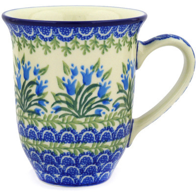 Polish Pottery Bistro Mug Feathery Bluebells