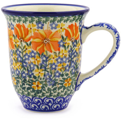 Polish Pottery Bistro Mug Fire Patch UNIKAT