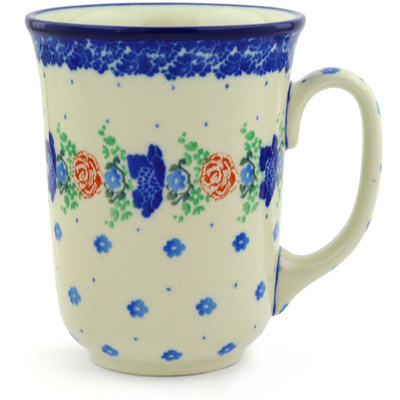 Polish Pottery Bistro Mug Flower Passion
