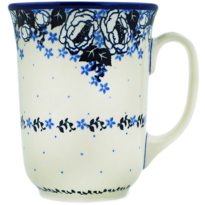 Polish Pottery Bistro Mug Flowers At Dusk