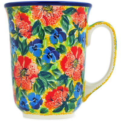 Polish Pottery Bistro Mug Flowers Collected On A Sunny Day UNIKAT
