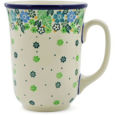 Polish Pottery Bistro Mug Good Luck Wildflowers