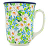 Polish Pottery Bistro Mug Green With Envy UNIKAT