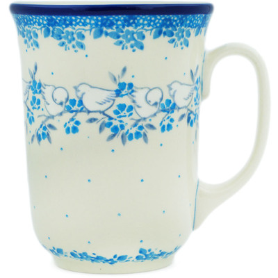 Polish Pottery Bistro Mug Happy Doves