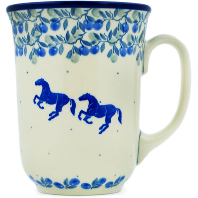 Polish Pottery Bistro Mug Horse Gallop