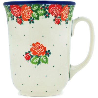 Polish Pottery Bistro Mug In The Rose Garden