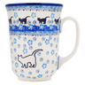 Polish Pottery Bistro Mug Kitten Frenzy