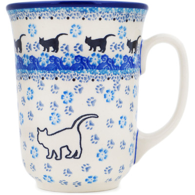 Polish Pottery Bistro Mug Kitten Frenzy