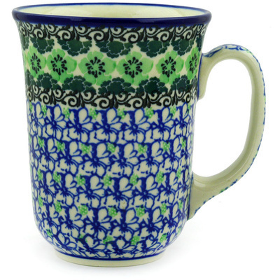 Polish Pottery Bistro Mug Kiwi Flower