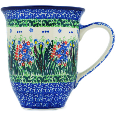 Polish Pottery Bistro Mug Lakeside Blooms UNIKAT
