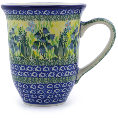 Polish Pottery Bistro Mug Lakeside Bluebells UNIKAT